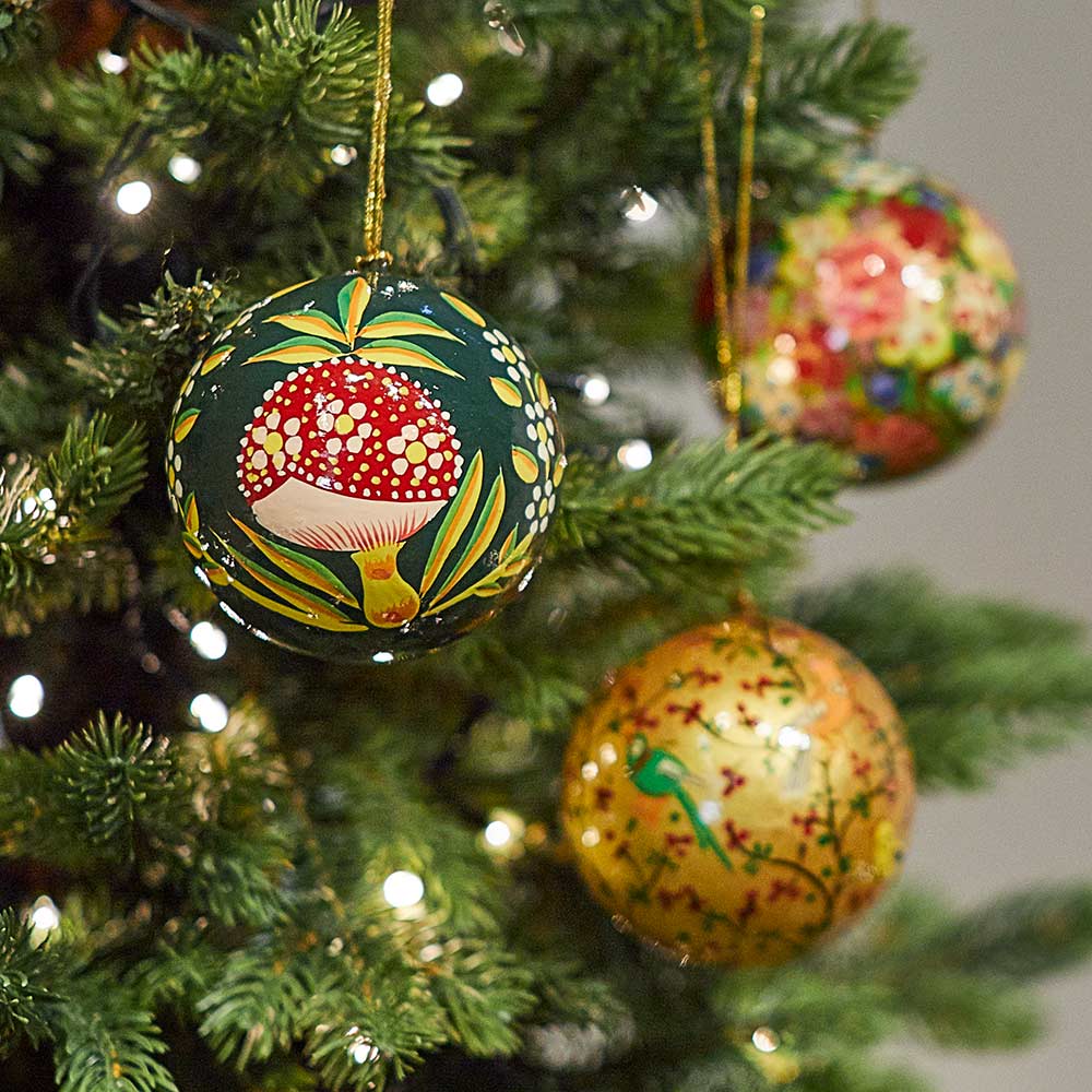 Mushroom Paper Mache Bauble