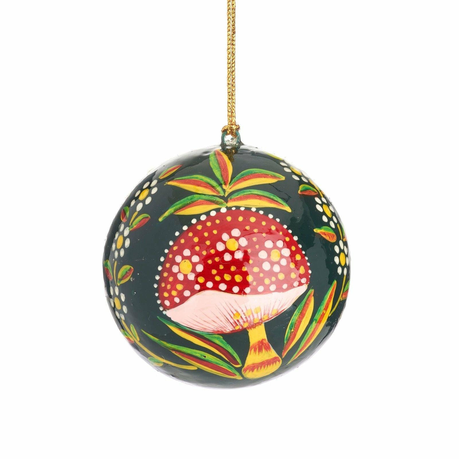 Mushroom Paper Mache Bauble