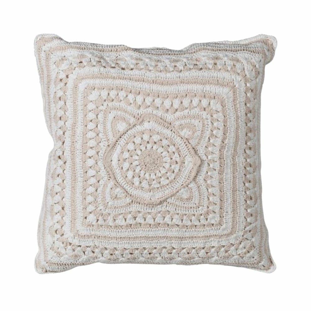 Natural Crochet Cushion Cover