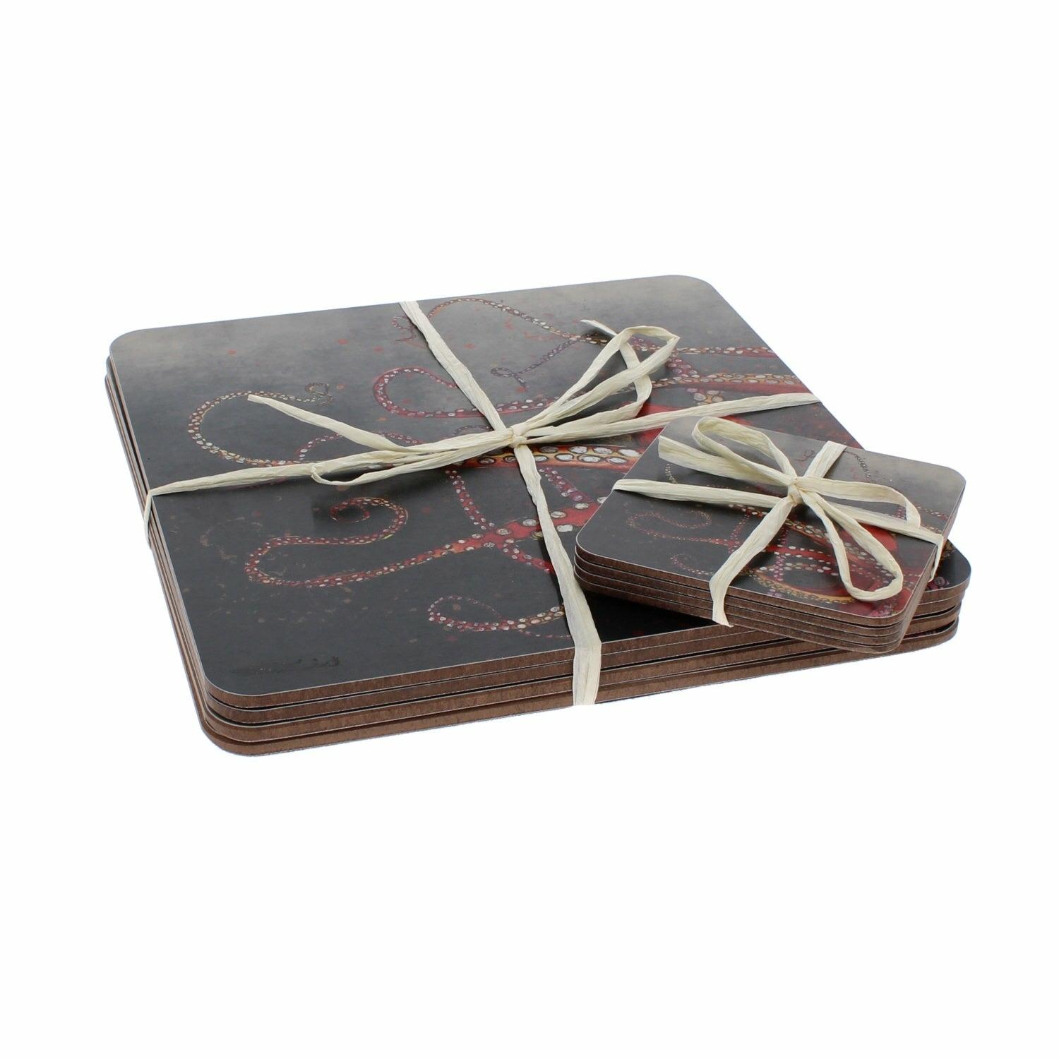 Red Octopus Coasters, Set of 4