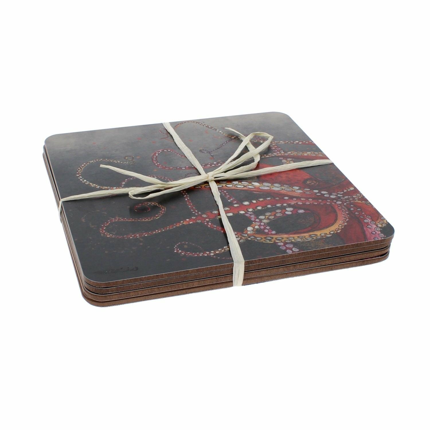Red Octopus Placemats, Set of 4