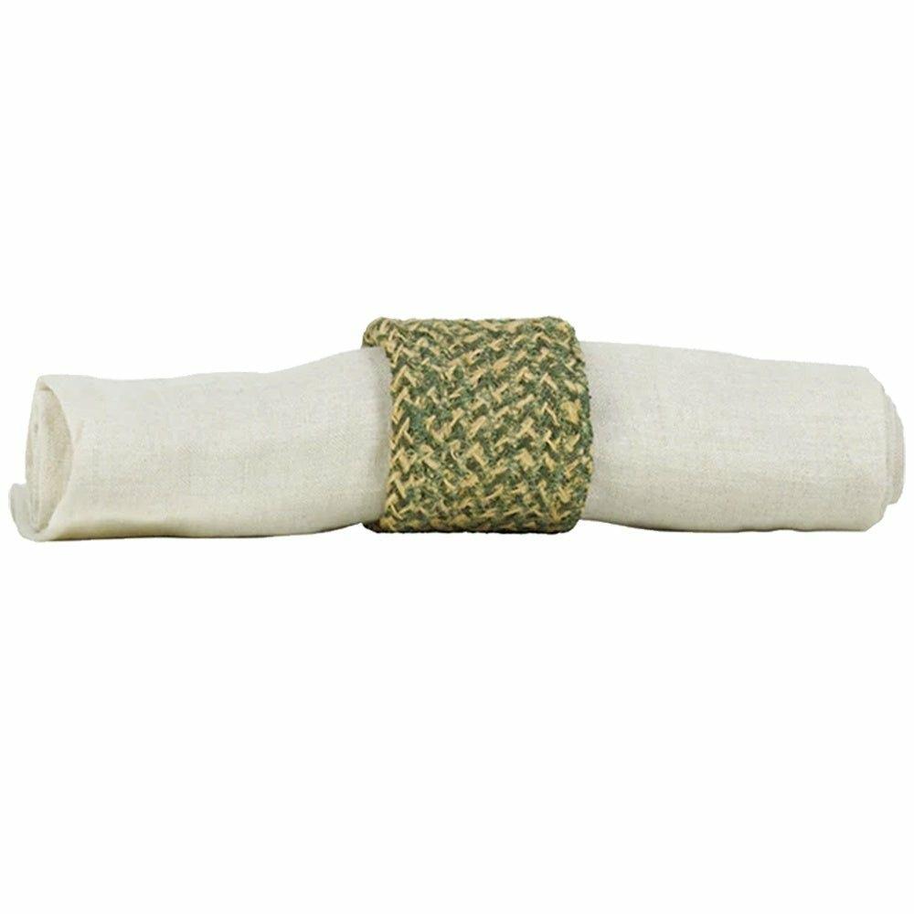 Olive Jute Napkin Holders, Set of 4