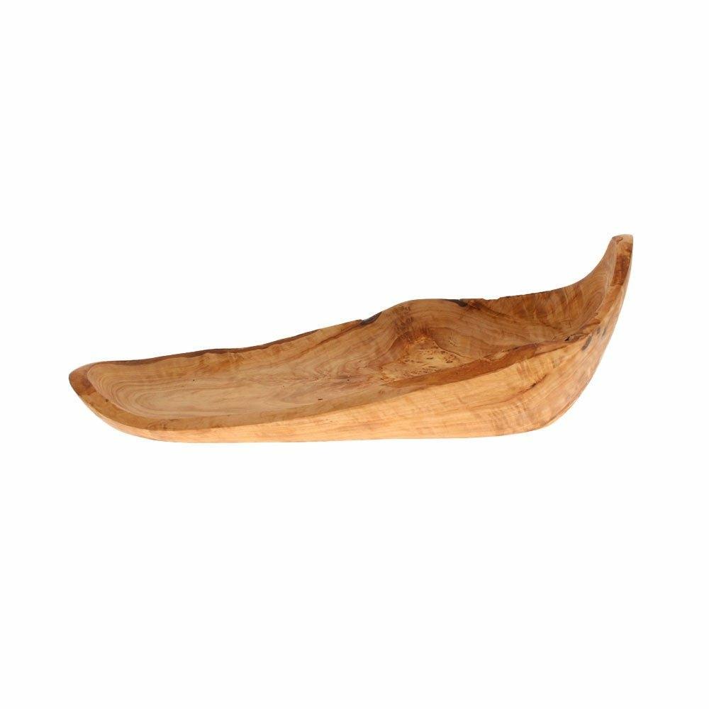 Olive Wood Flat Fruit Basket