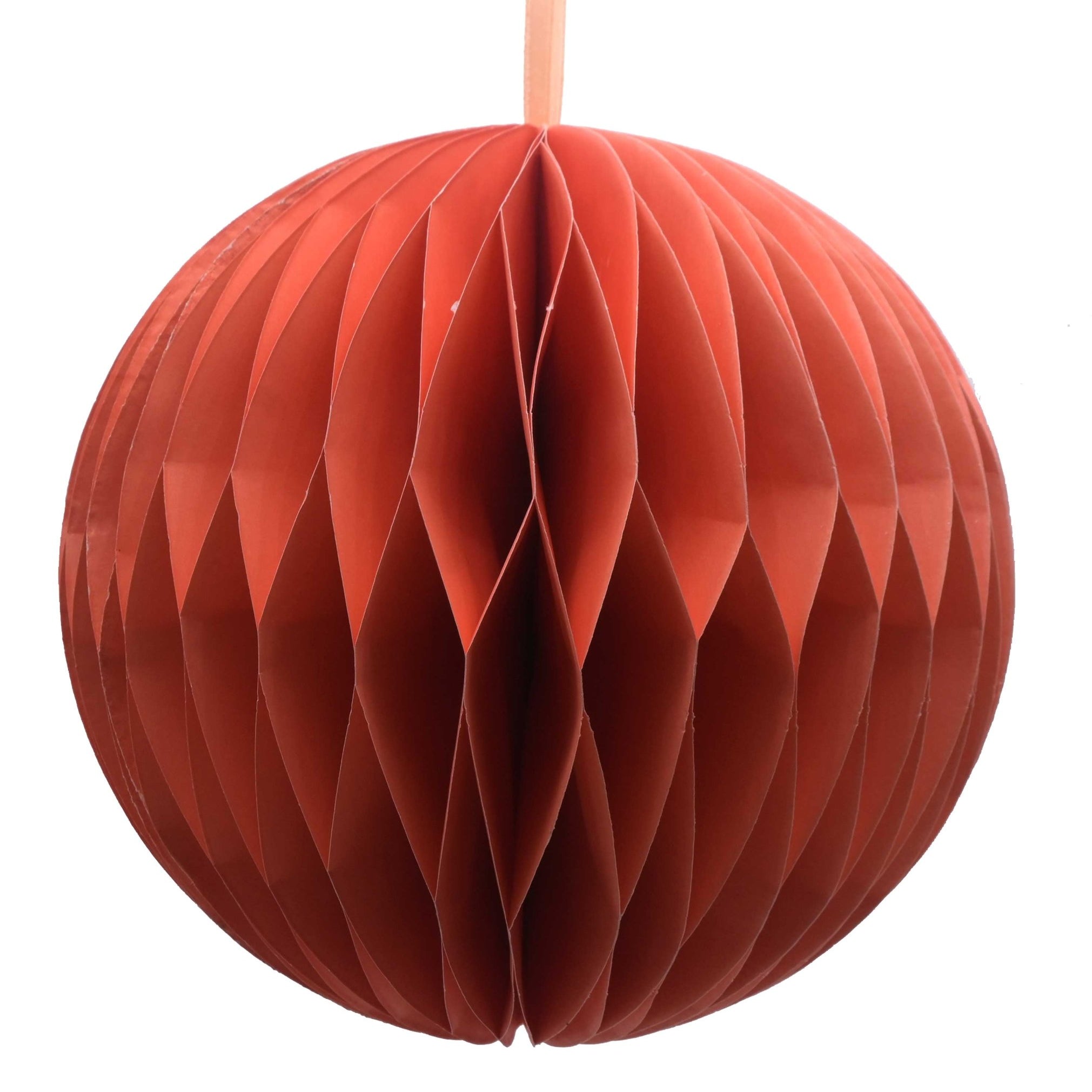 Paper Bauble Decoration, Orange, 20cm