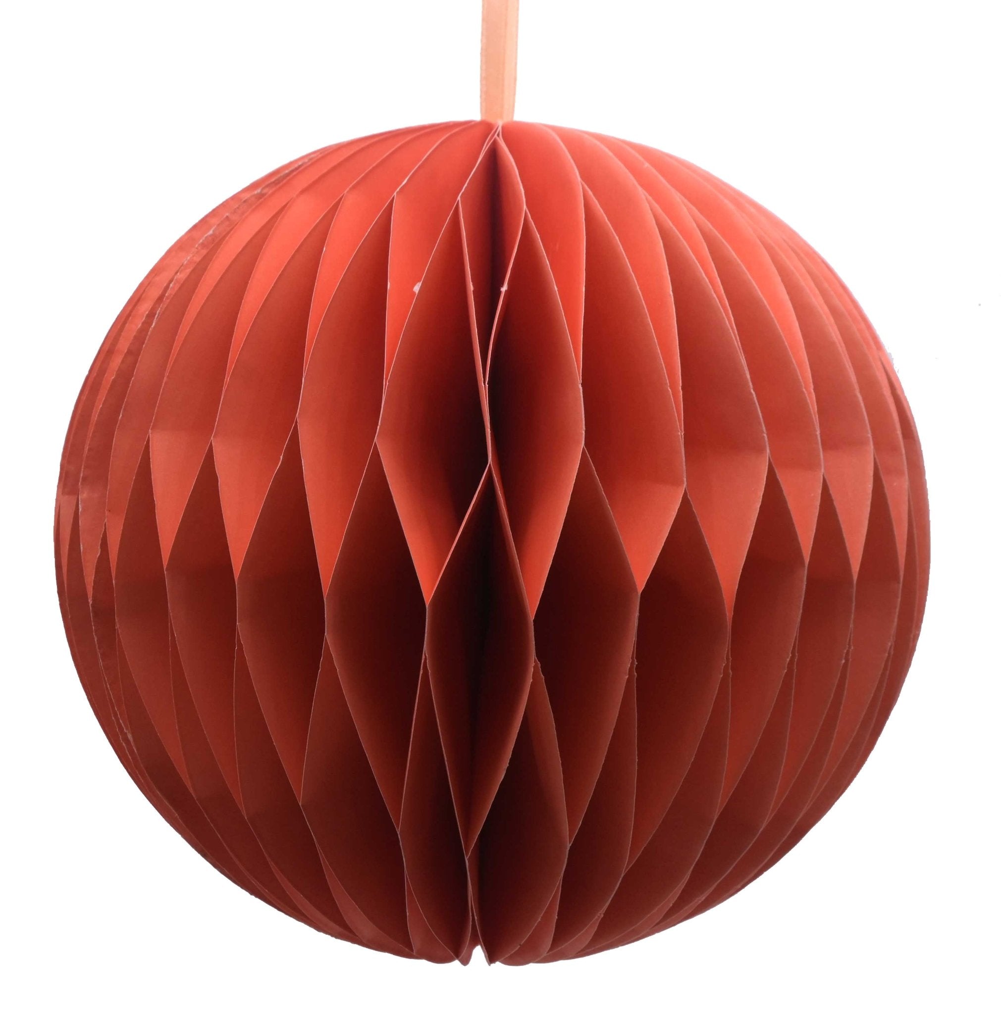 Paper Bauble Decoration, Orange, 20cm