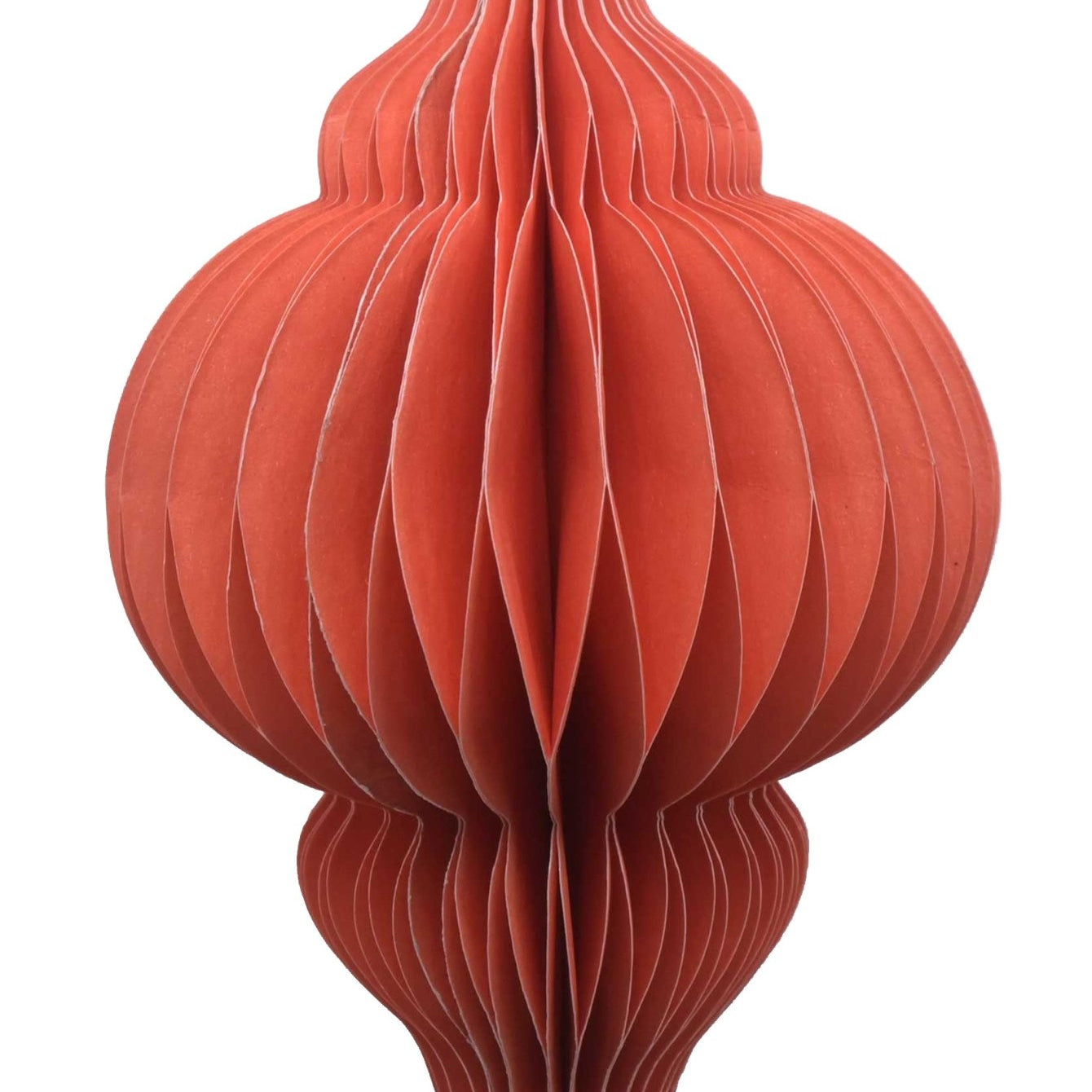 Paper Honeycomb Finial, Orange, 10cm
