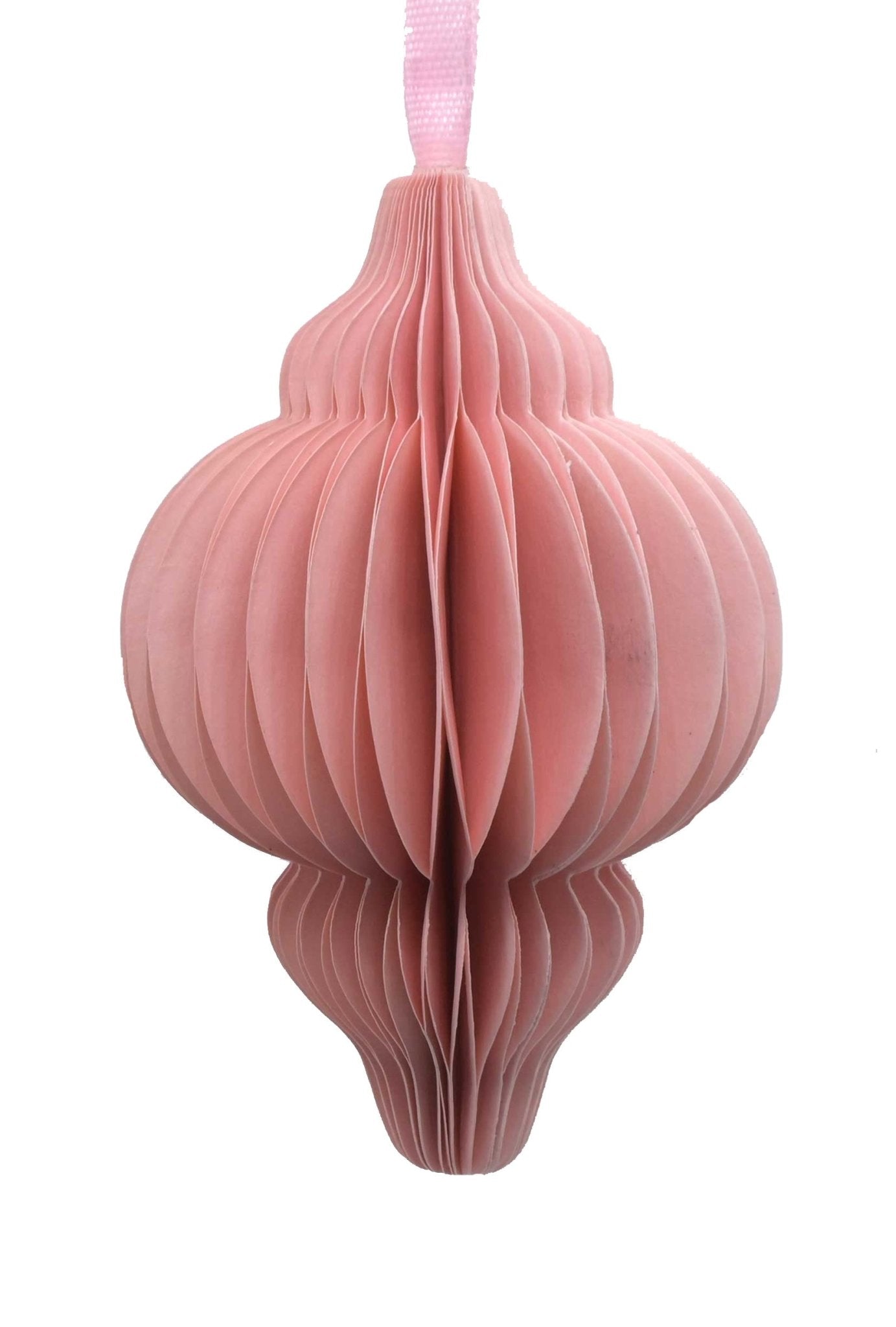 Paper Honeycomb Finial, Pale Pink, 10cm