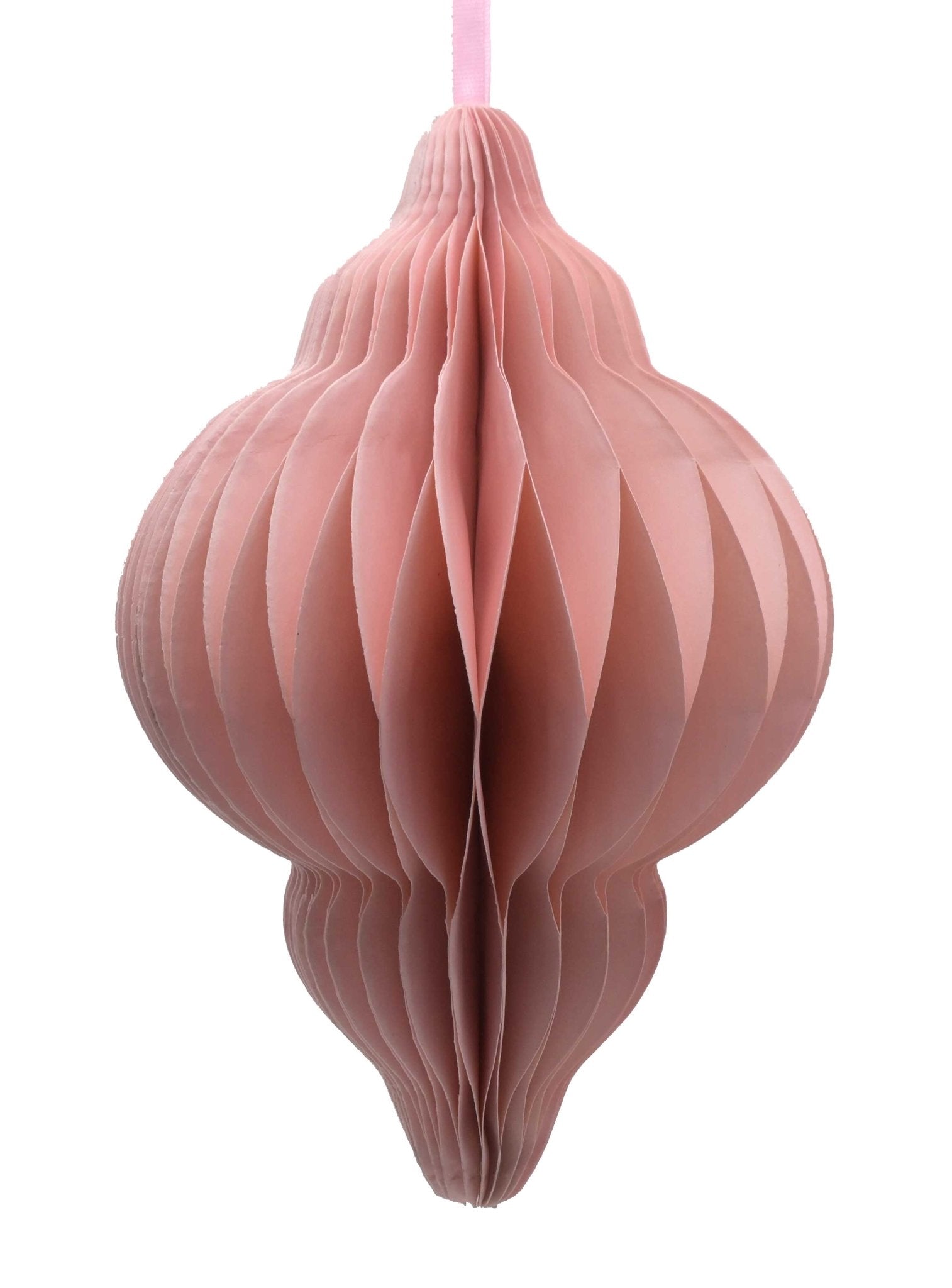 Paper Honeycomb Finial, Pale Pink, 20cm