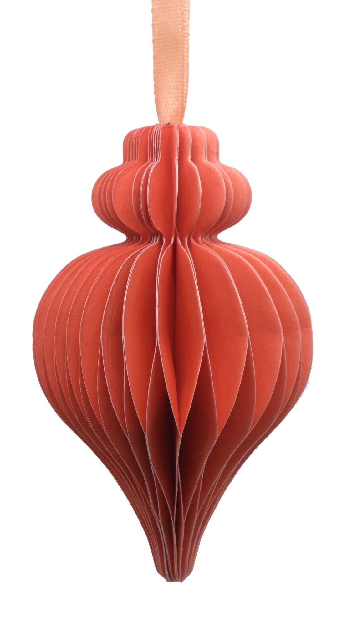 Paper Teardrop Decoration, Orange, 10cm