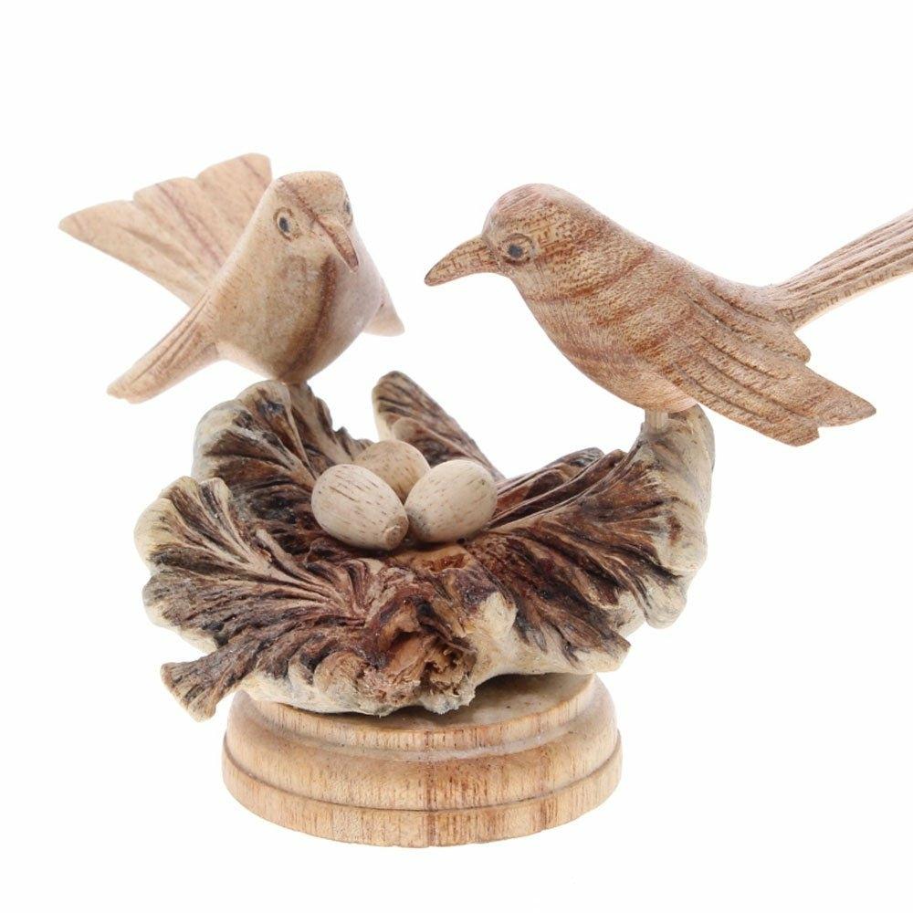 Parasite Wood with Two Birds and Eggs