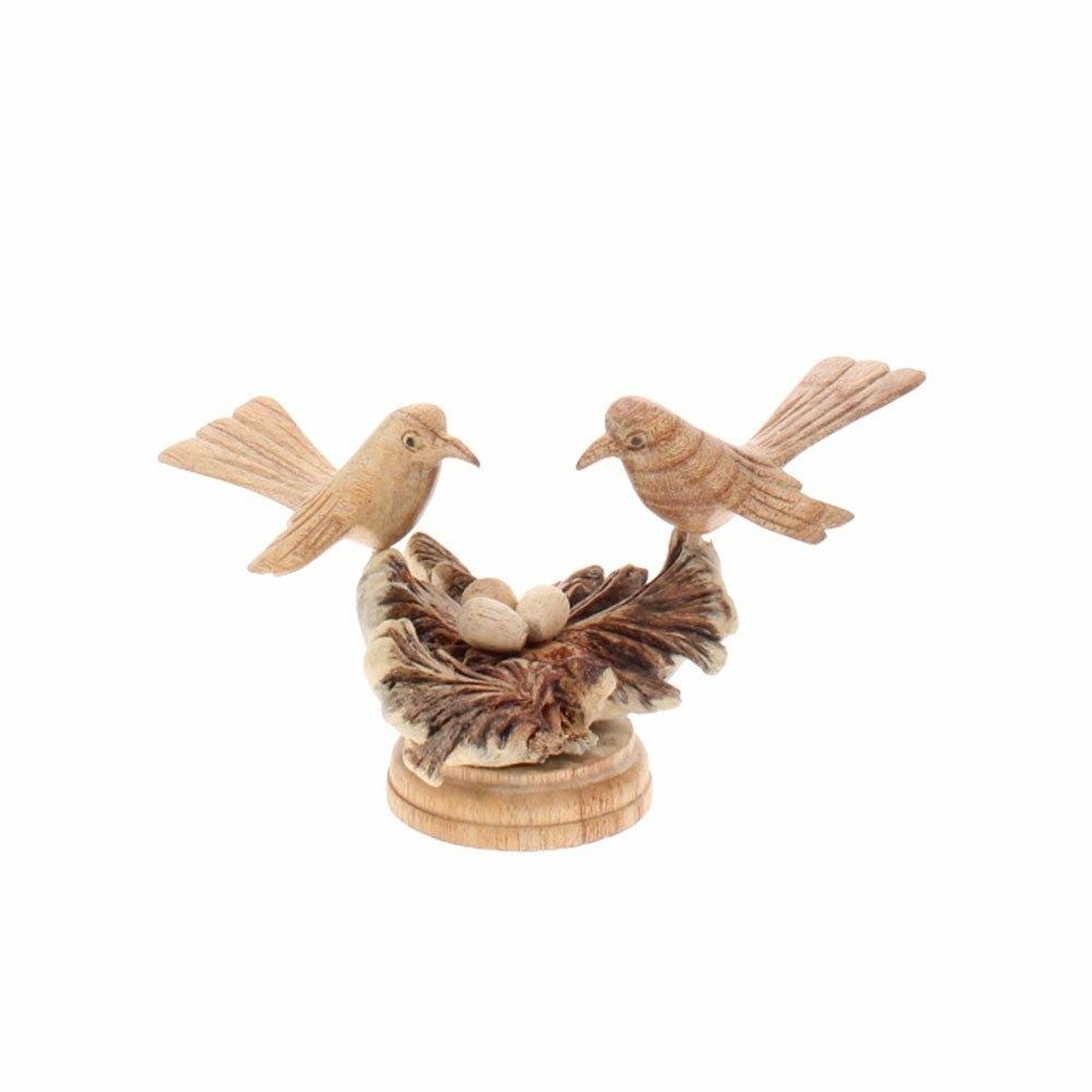 Parasite Wood with Two Birds and Eggs