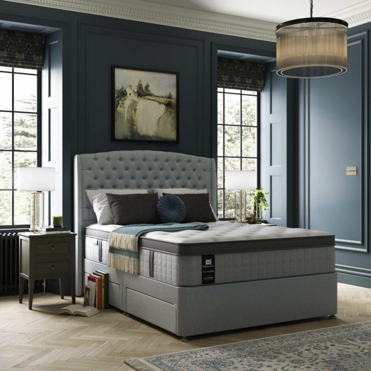 Pavilion Headboard Super King (6') / Armour,Super King (6') / Dove,Super King (6') / Ocean,Super King (6') / Midnight,Super King (6') / Latte,Super King (6') / Silver,Double (4'6") / Armour,Double (4'6") / Dove,Double (4'6") / Ocean,Double (4'6") / Midnight,Double (4'6") / Latte,Double (4'6") / Silver,Kingsize (5') / Armour,Kingsize (5') / Dove,Kingsize (5') / Ocean,Kingsize (5') / Midnight,Kingsize (5') / Latte,Kingsize (5') / Silver