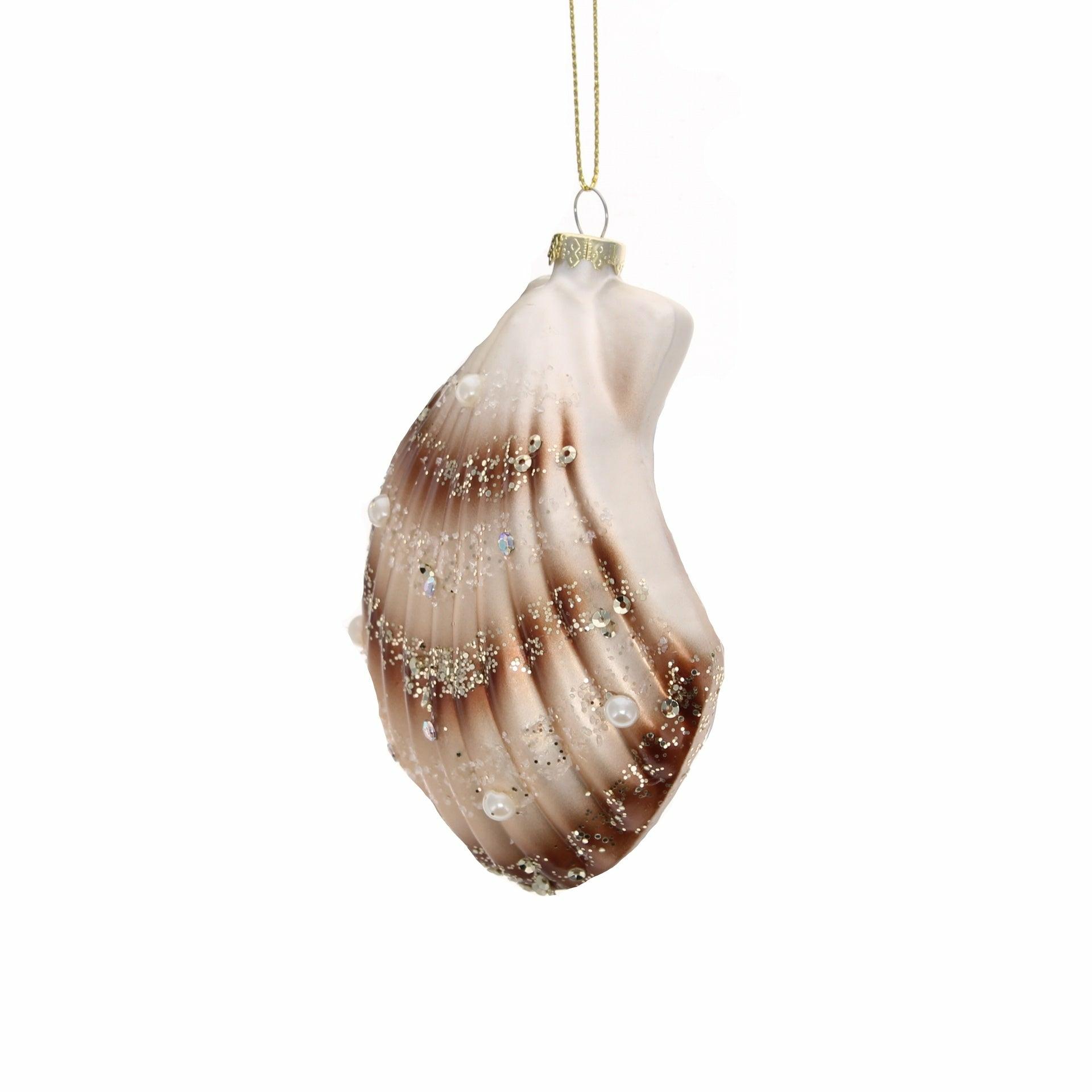 Pink Glass Scallop Bauble