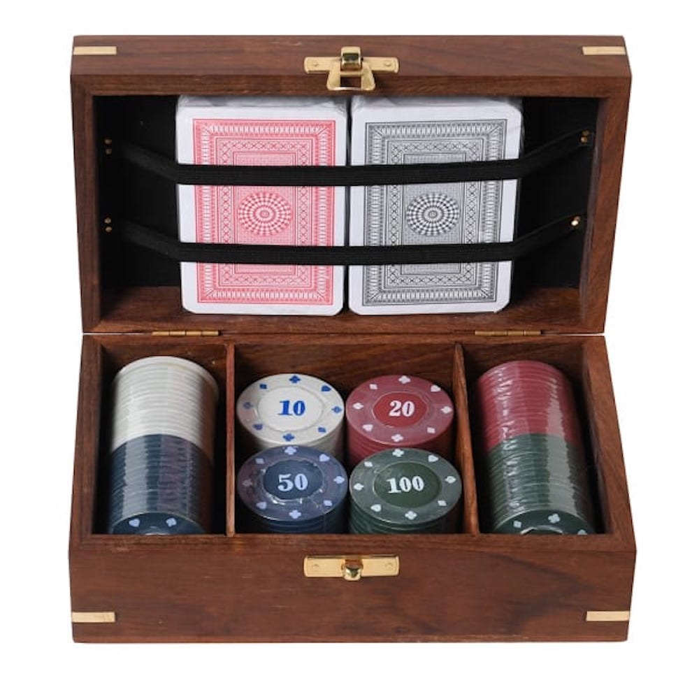 Poker Set in wooden box