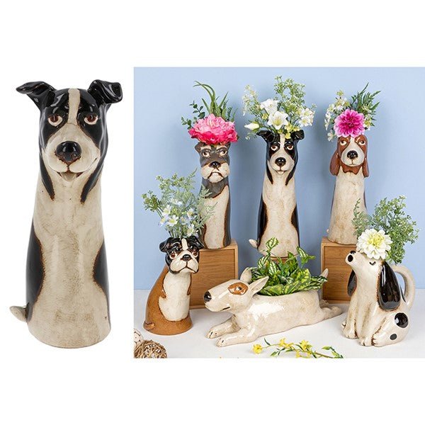Pottery Top Dog Vase