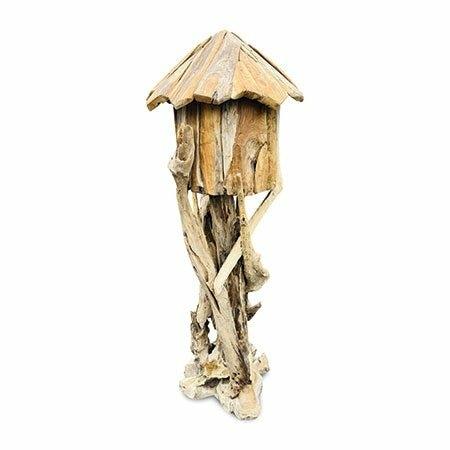 Reclaimed Wood Bird House on Stand