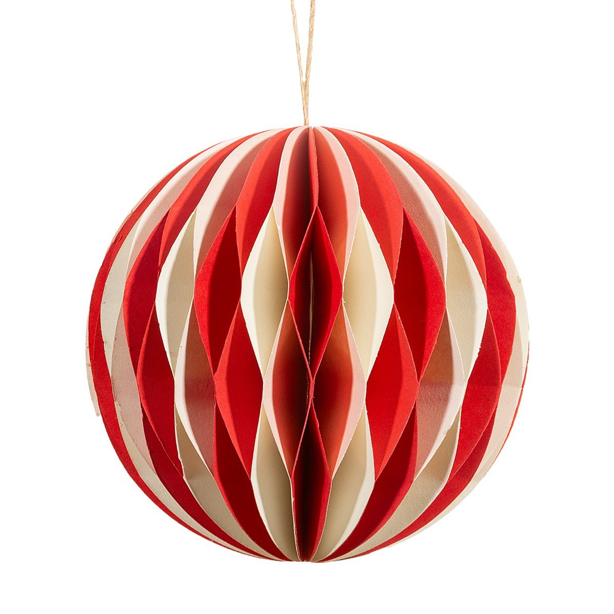 Red and White Multi Coloured Paper Bauble