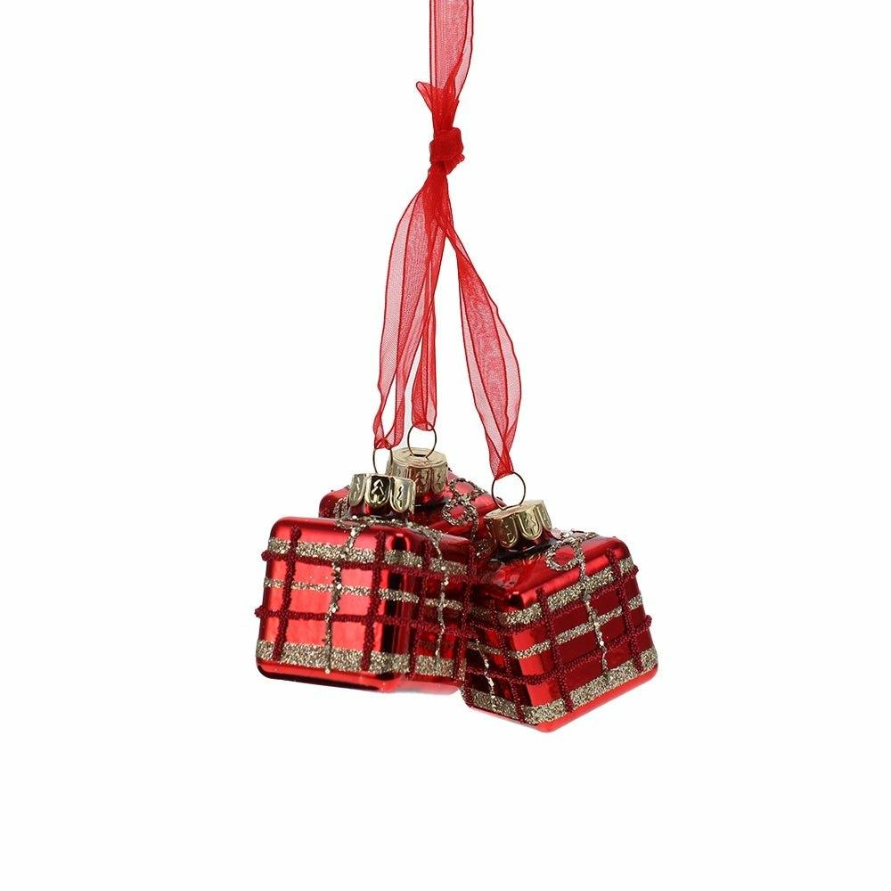 Red Present Bauble Trio
