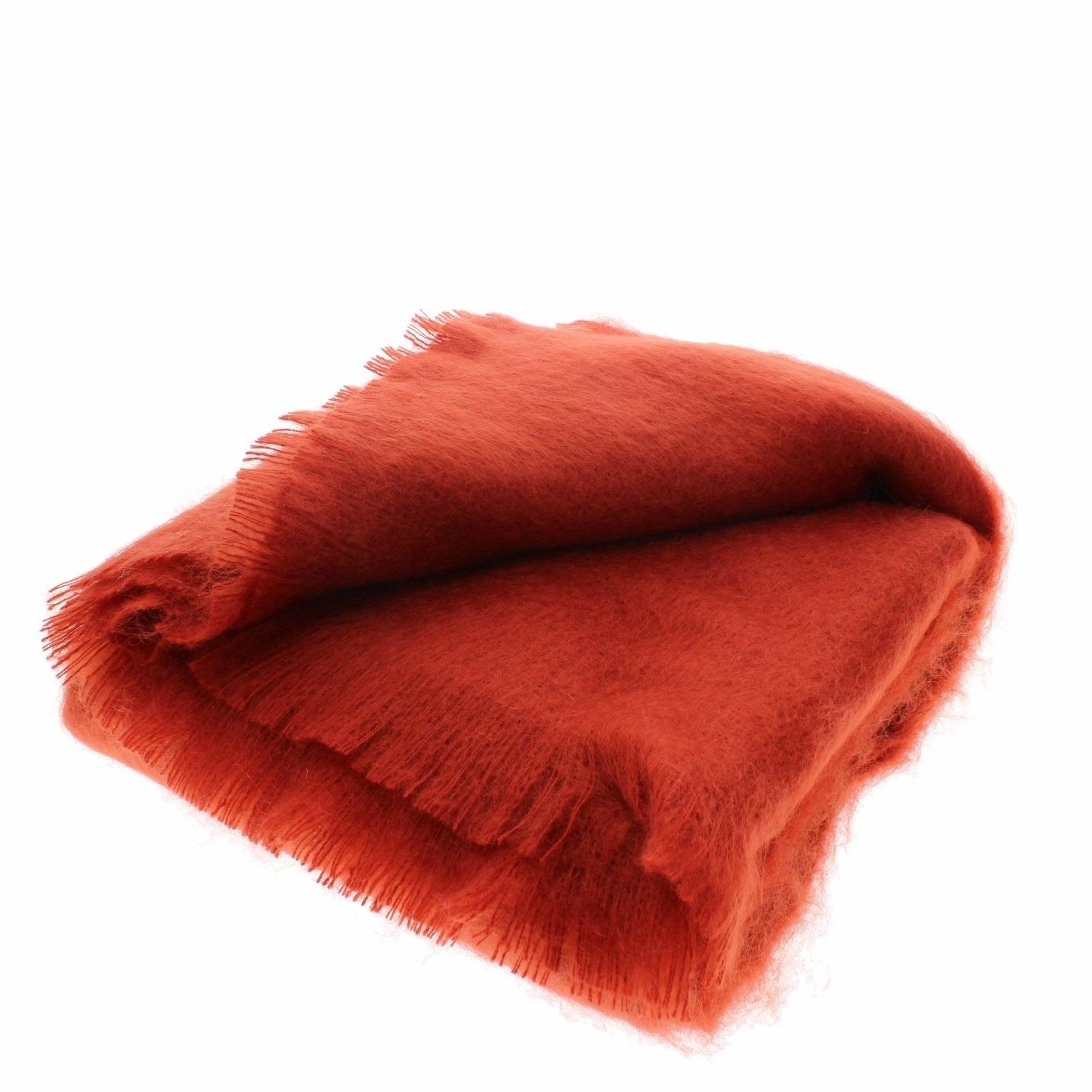 Red Mohair Throw by Bronte