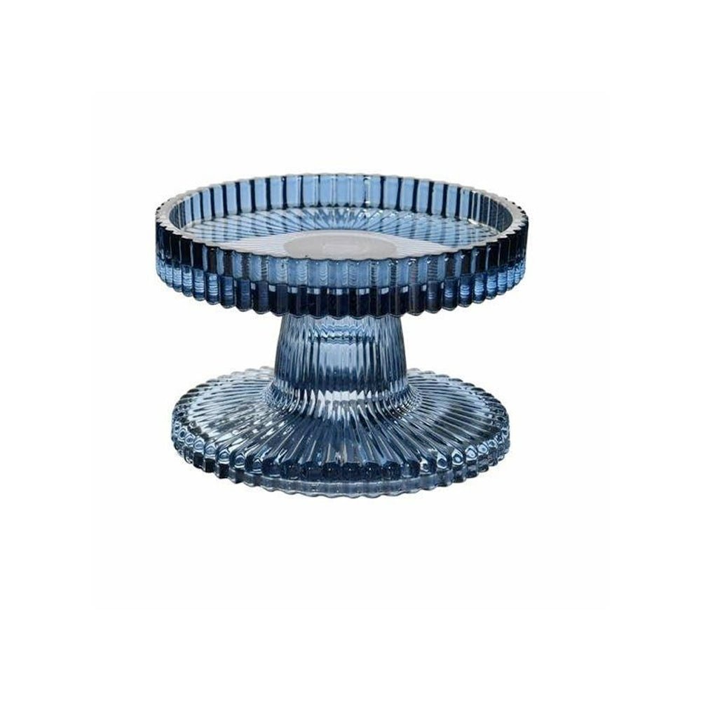 Ribbed Blue Candlestick