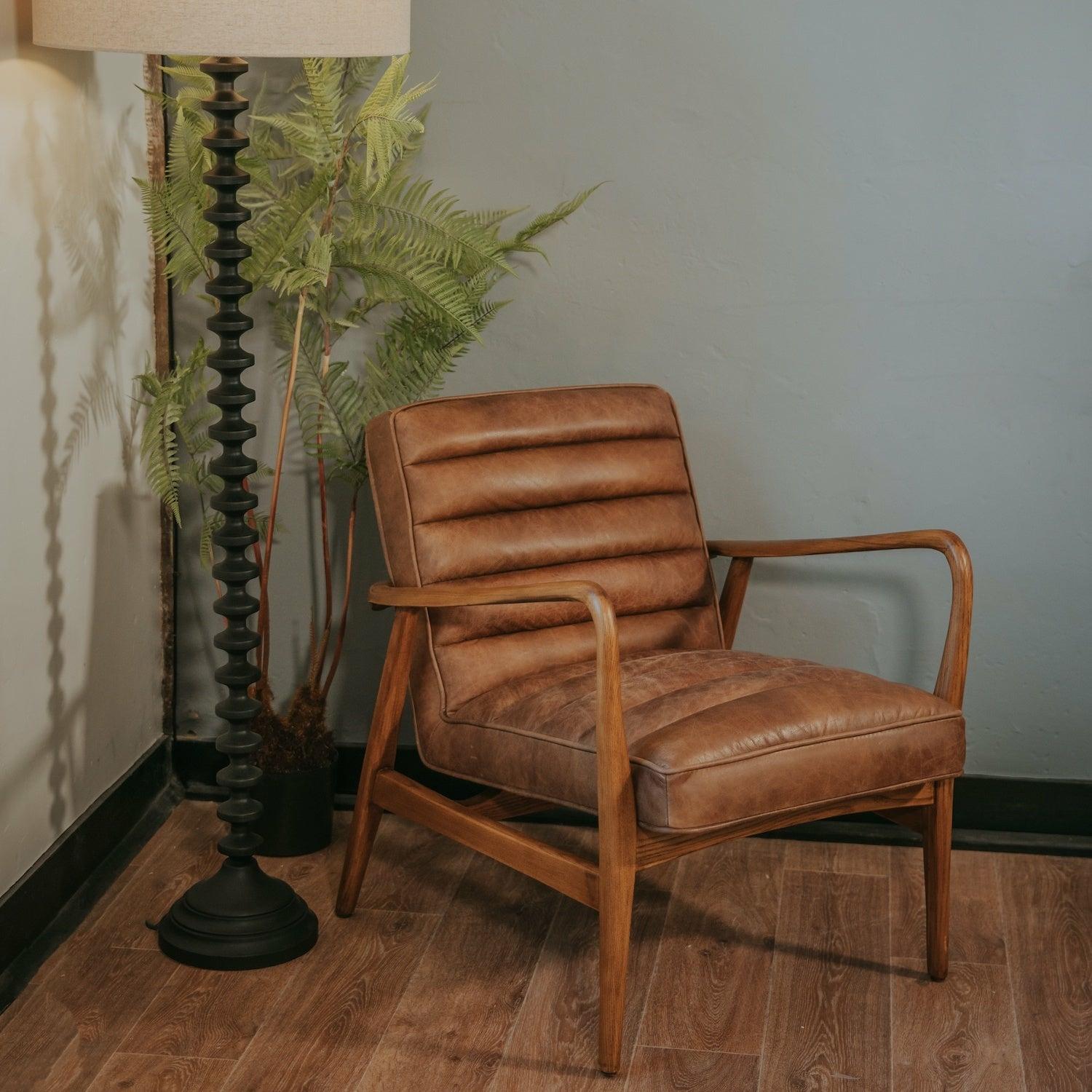 Ribble Chair, Brown Leather