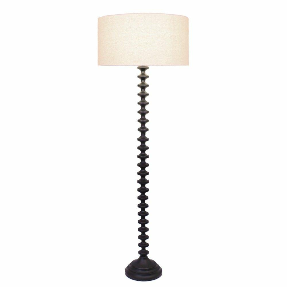 Ridged Floor Lamp, Black