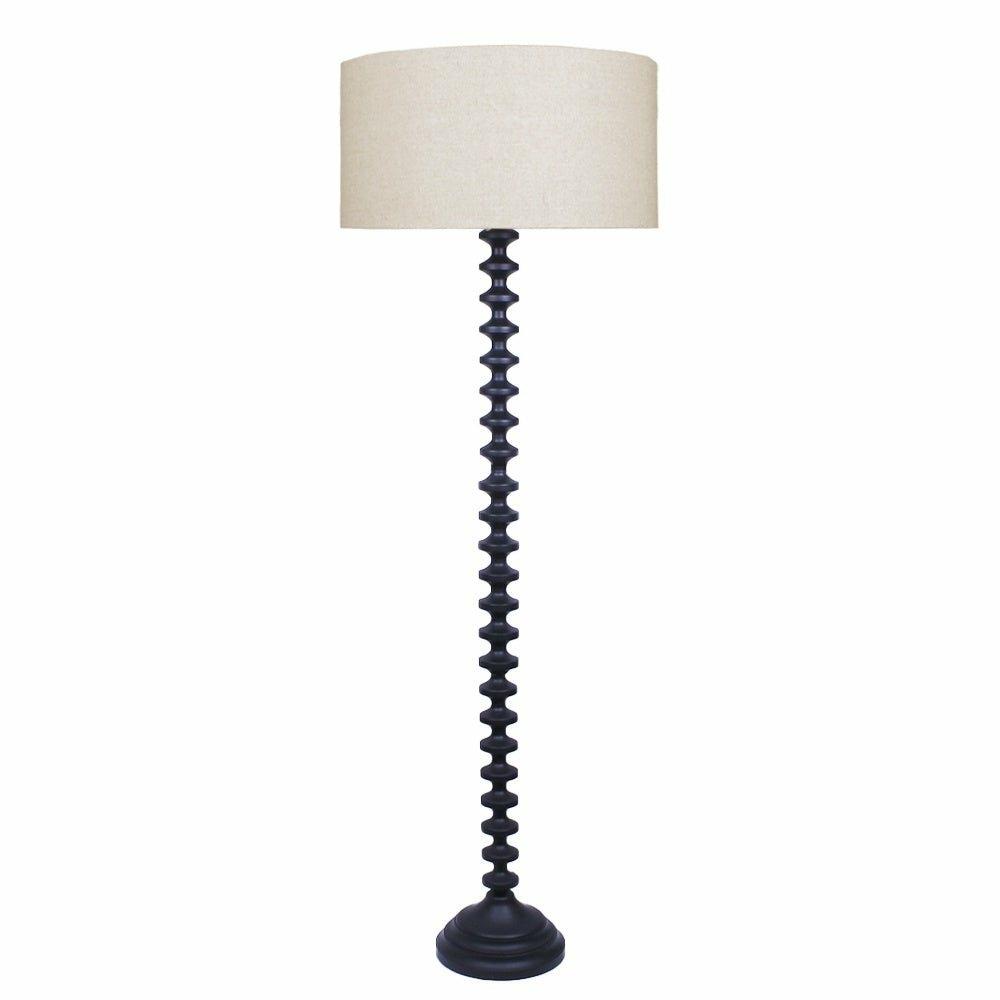 Ridged Floor Lamp, Black