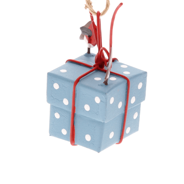 Robins tying parcel, Blue