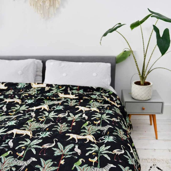 Safari at Night Double Quilted Throw