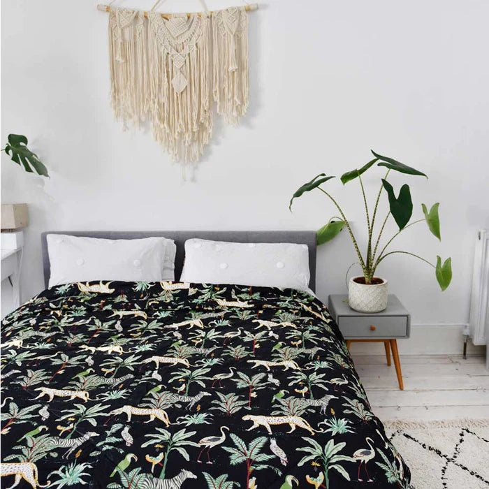 Safari at Night Double Quilted Throw