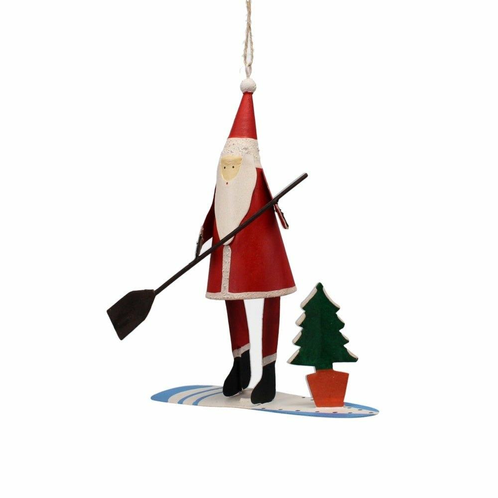 Santa on a Paddle Board