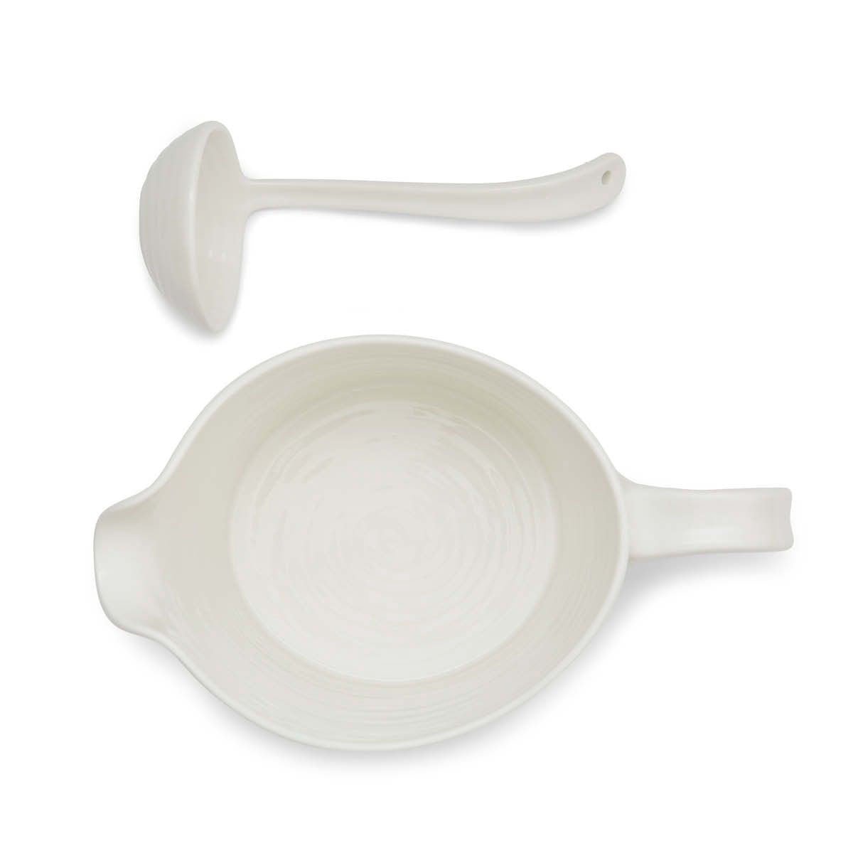 Sauce Jug with Mini Ladle, White