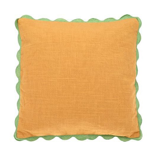 Scalloped Edge Cushion Ochre