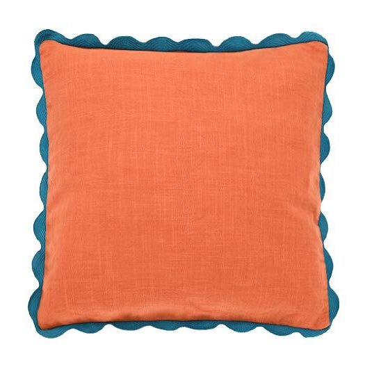 Scalloped Edge Cushion Terracotta