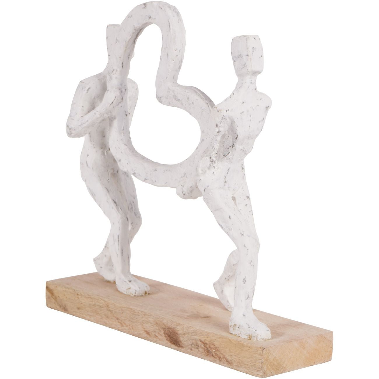 Sculpture of a Couple Holding Heart White