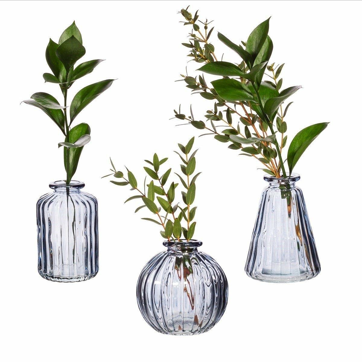 Set of 3 Bud Vases, Grey