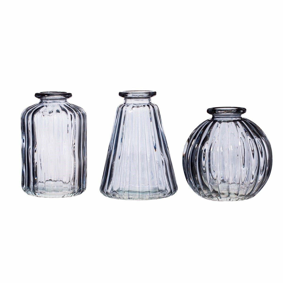 Set of 3 Bud Vases, Grey