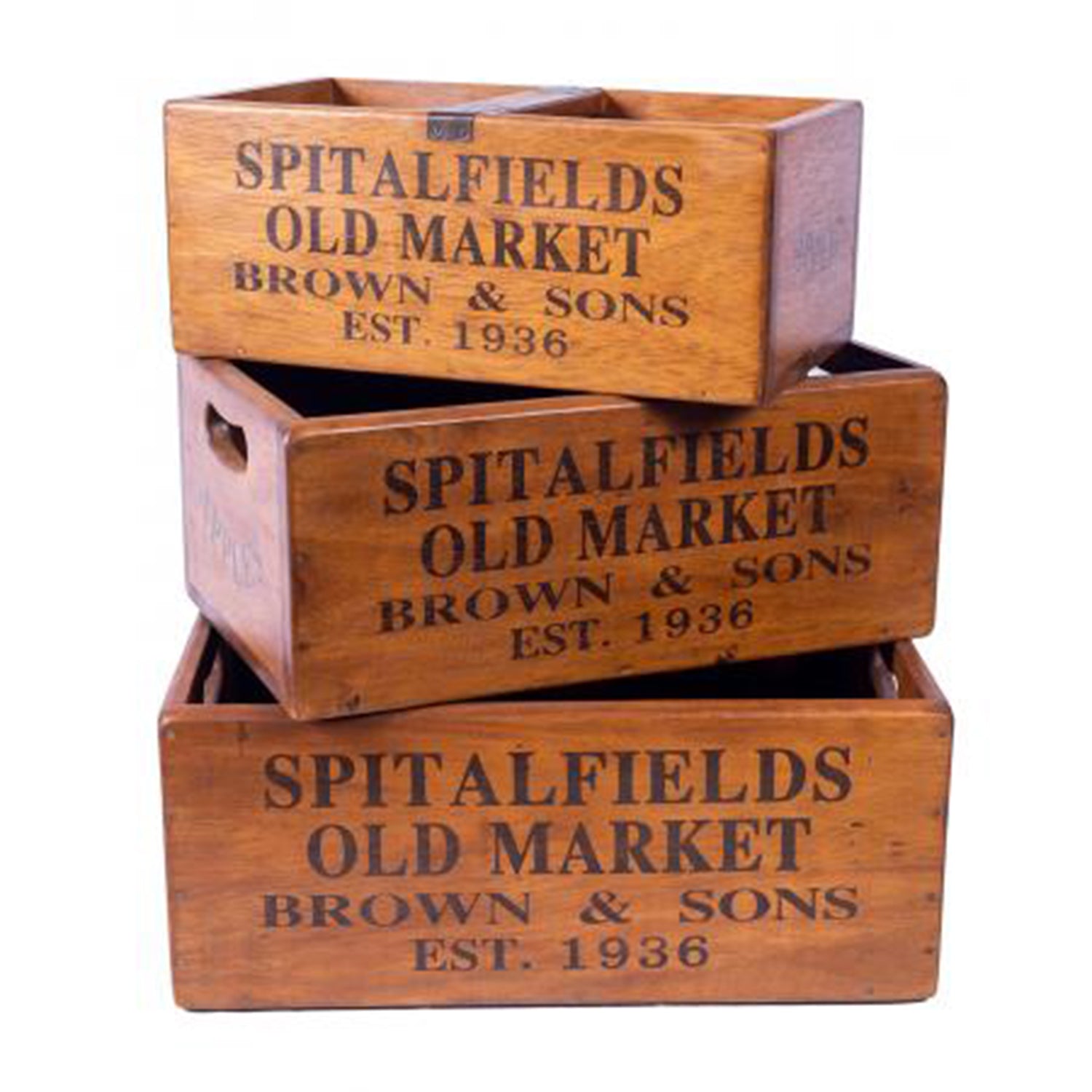 Set of 3 Vintage Style Spitalfields Boxes