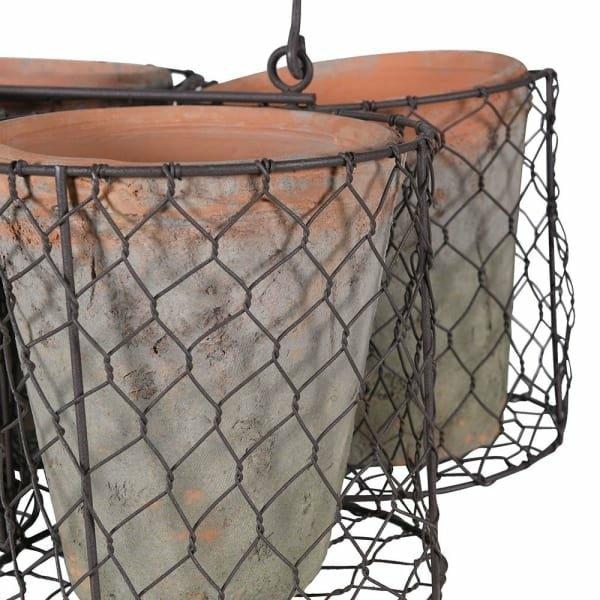 Set of 6 Large Pots in Basket