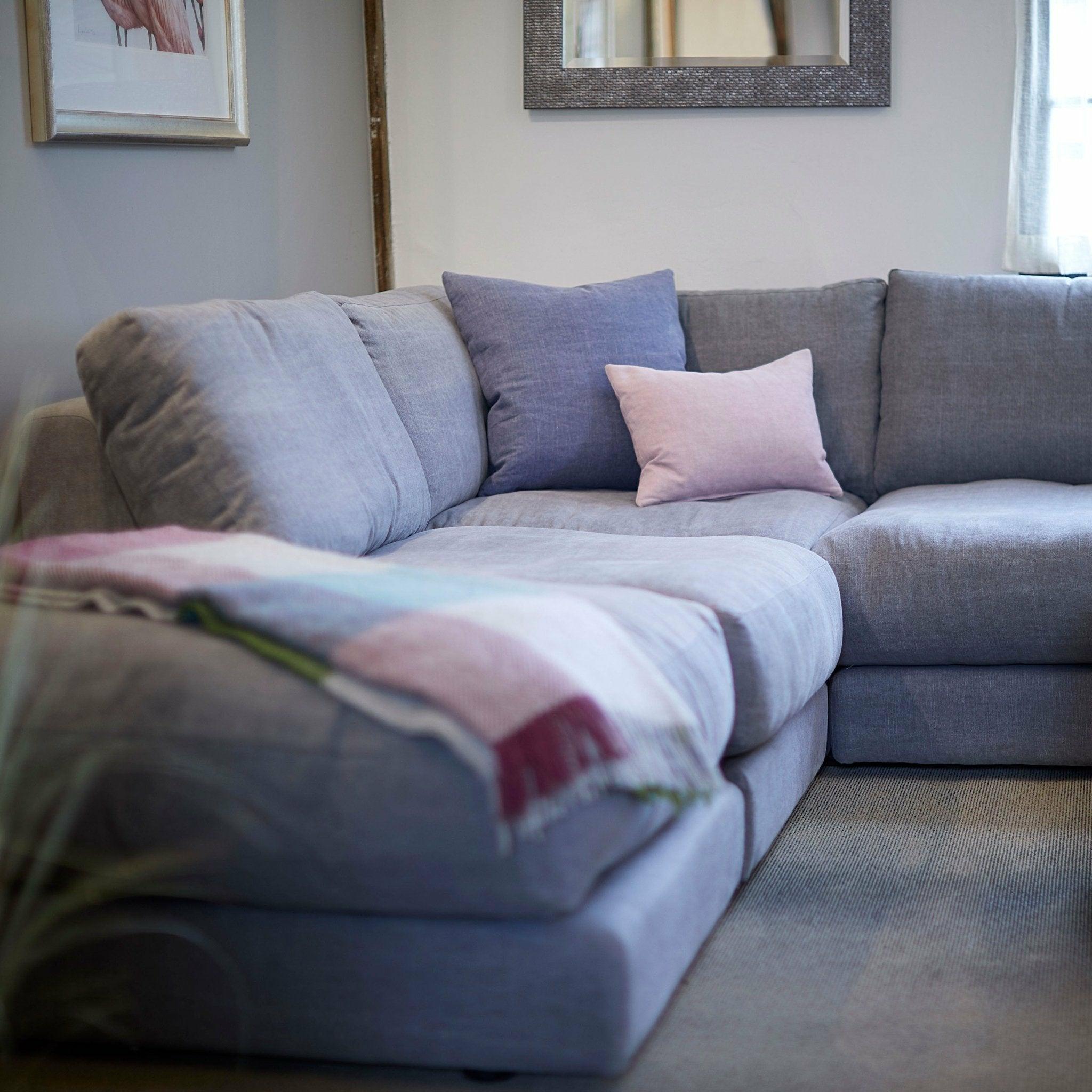 Shuffle Sofa, Chaise Corner Group Sofa Jacobean Flower Aqua (Group 4),Boho Denim (Group 4),Mushroom Linen (Group 4),Pigeon Linen (Group 4),Blueberry Linen (Group 4),Blush Linen (Group 4),Jacobean Flower Champagne (Group 4)
