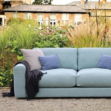 Shuffle Sofa, Corner Group with Stool Jacobean Flower Aqua (Group 4),Boho Denim (Group 4),Mushroom Linen (Group 4),Pigeon Linen (Group 4),Blueberry Linen (Group 4),Blush Linen (Group 4),Jacobean Flower Champagne (Group 4)
