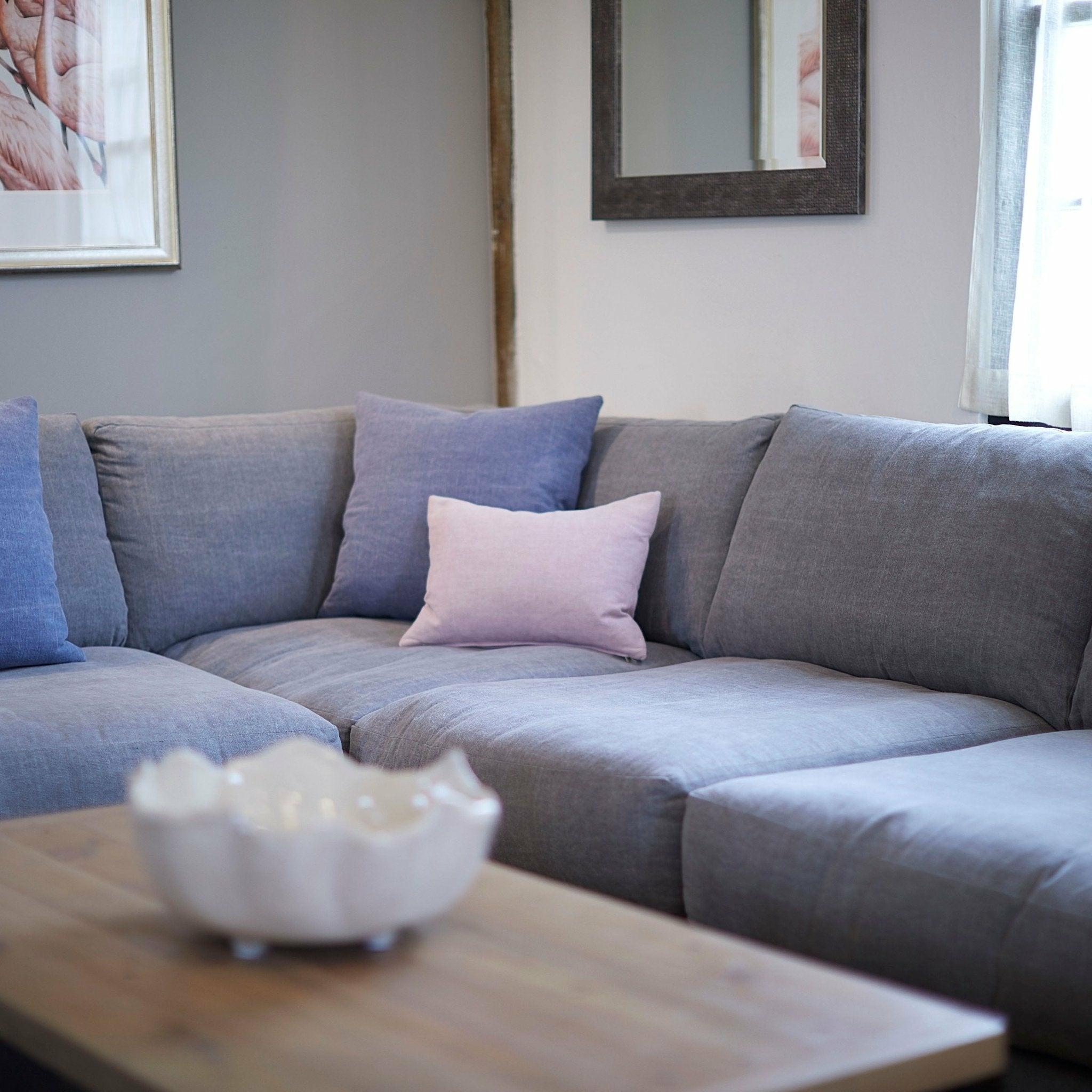 Shuffle Sofa, Large Corner Group Jacobean Flower Aqua (Group 4),Boho Denim (Group 4),Mushroom Linen (Group 4),Pigeon Linen (Group 4),Blueberry Linen (Group 4),Blush Linen (Group 4),Jacobean Flower Champagne (Group 4)