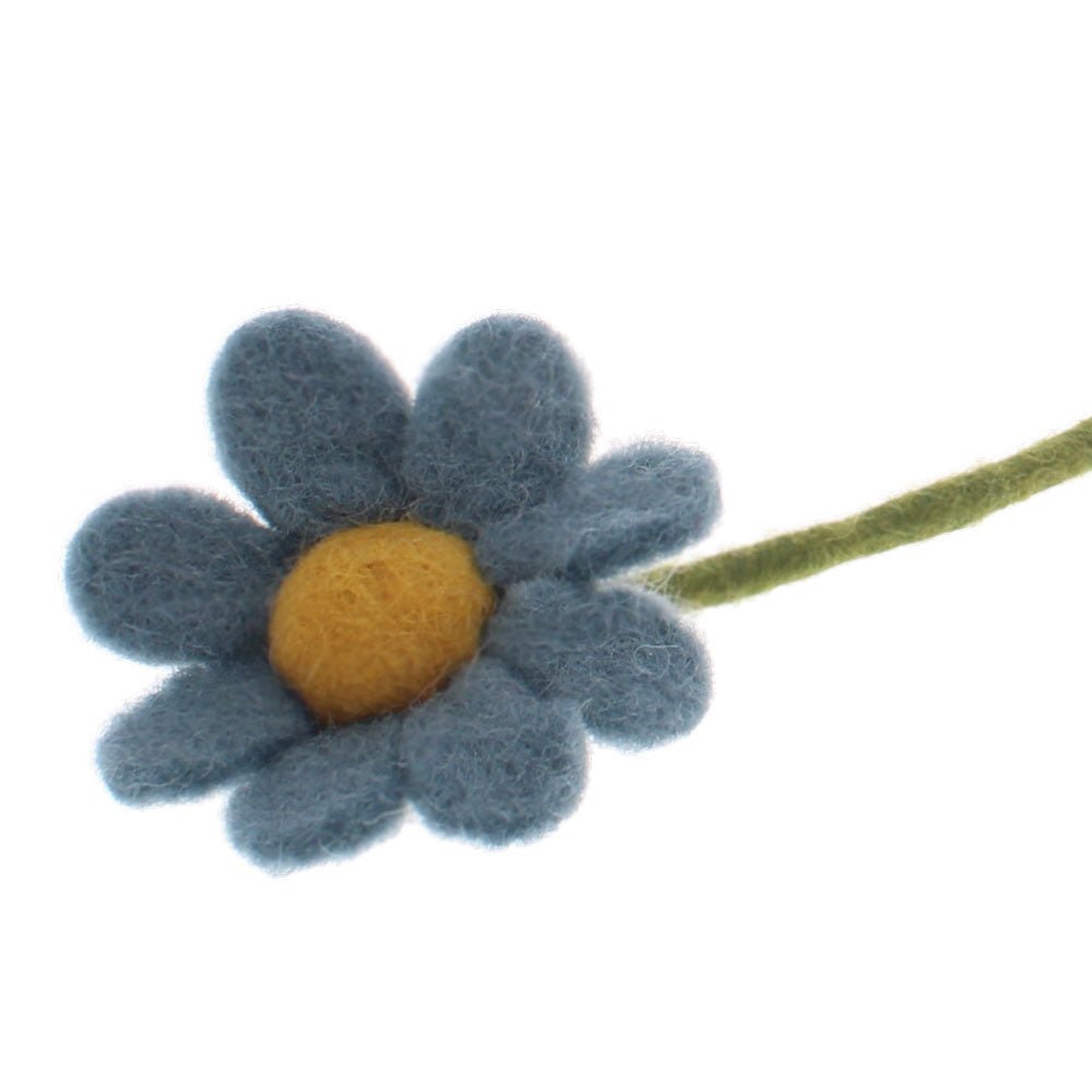 Simple Blue Felt Flower Stem