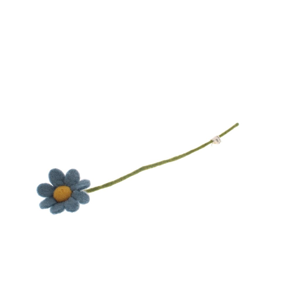 Simple Blue Felt Flower Stem
