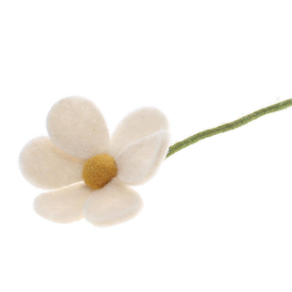 Simple White Felt Flower Stem