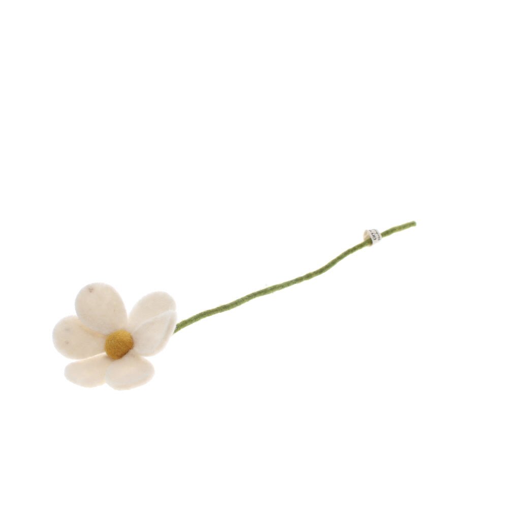Simple White Felt Flower Stem