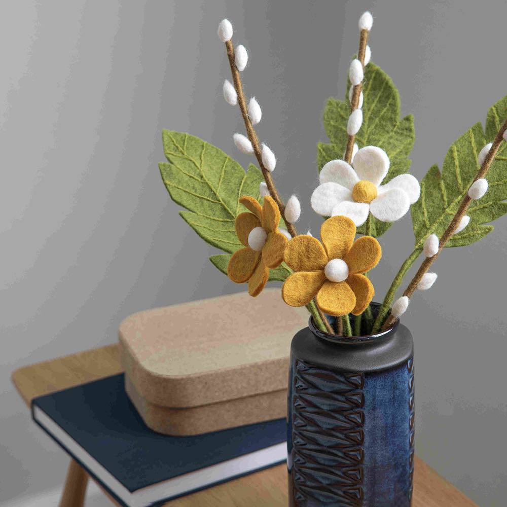 Simple Yellow Felt Flower Stem