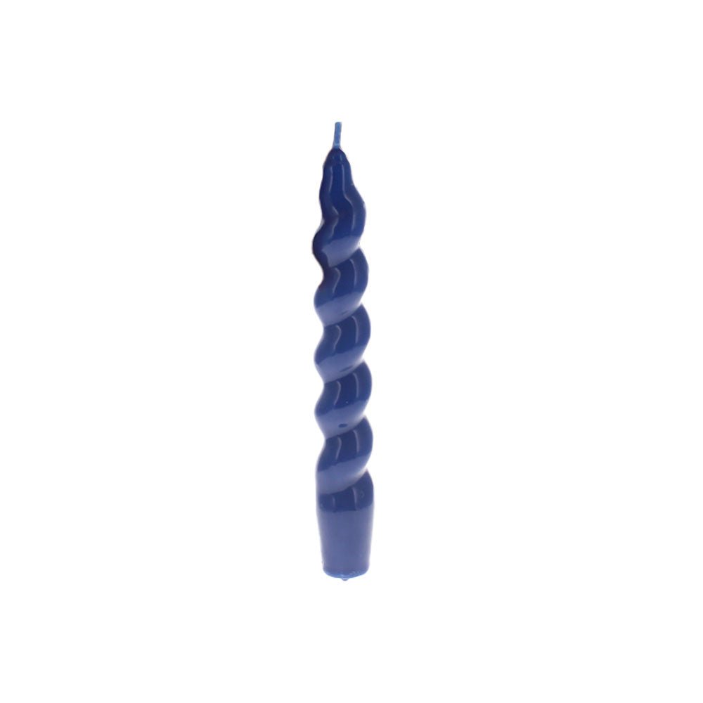 Single Spiral Candle in Navy
