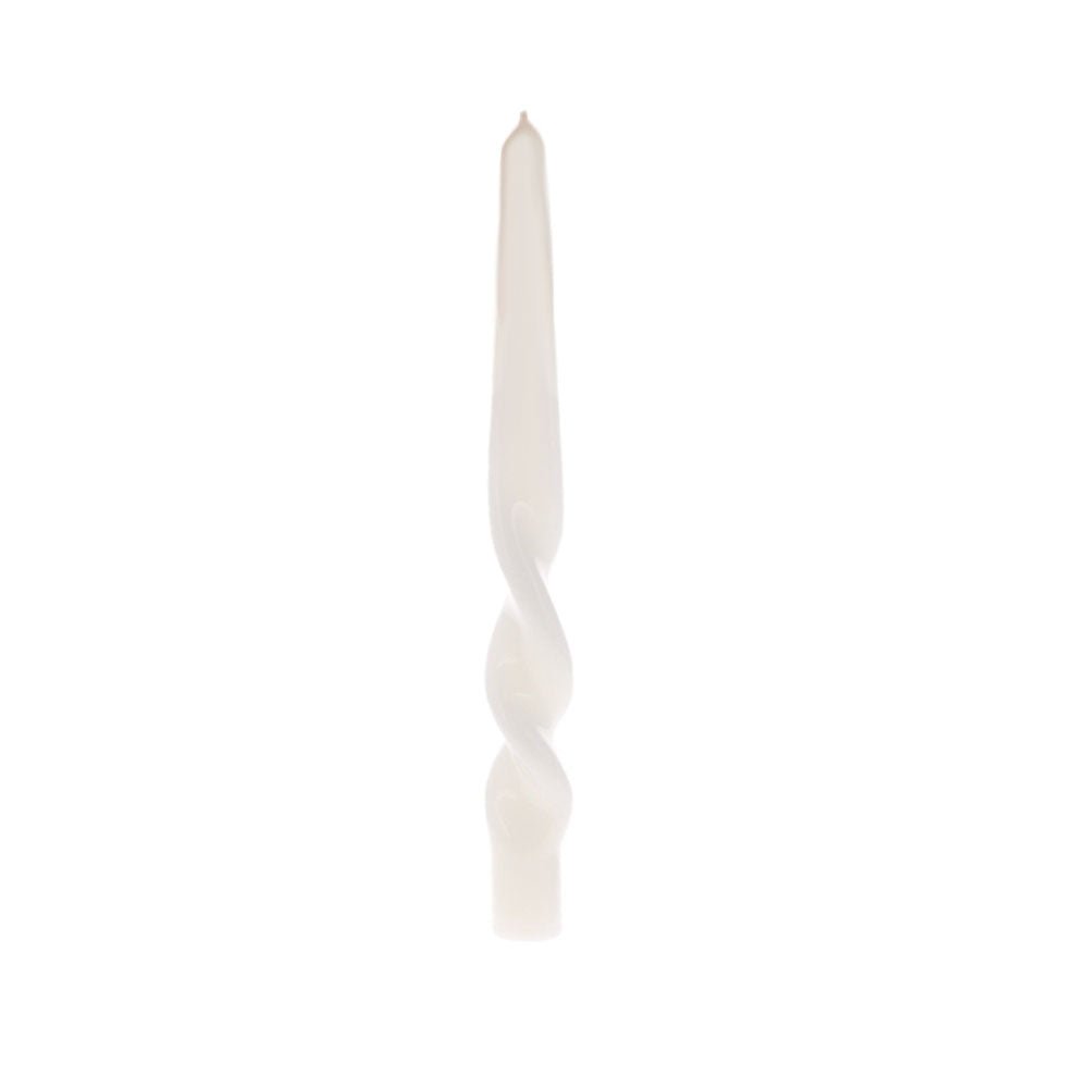 Single Twist Candle in Ice White
