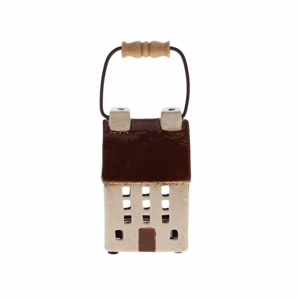 Small Ceramic Tealight House with Handle